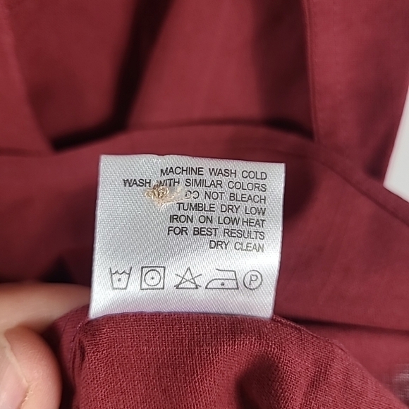 NEW Flex Mens Luxury Collection Designed in Italy Short Sleeve Red Shirt Sz M - Picture 6 of 8